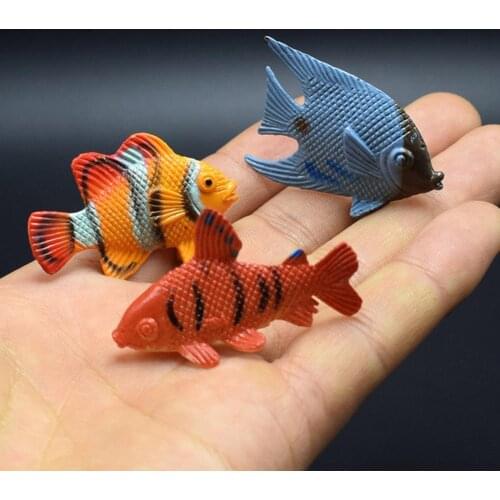 12Pcs Realistic Mini Tropical Ocean Fish Figure Model Toy Landscape Home Decoration Tabletop Ornaments Model Gift