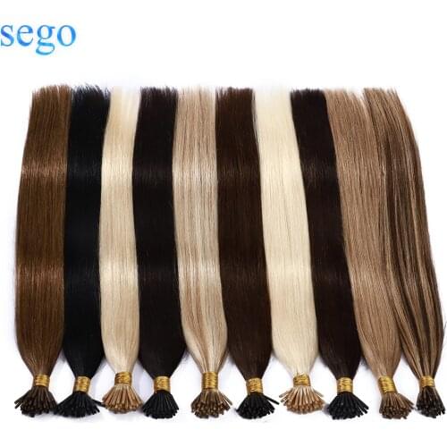 SEGO 0.5g/s 100 Strands 16''-22'' Remy I Tip Hair Extensions Real Human Hair Keratin Capsules Pre bonded Hair Extensions