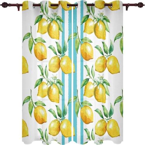 Outdoor Curtains Fresh Lemon Blue Stripes Living Room Kitchen Curtain Drape For Patio Garden Gazebo Yard Valance Cutains