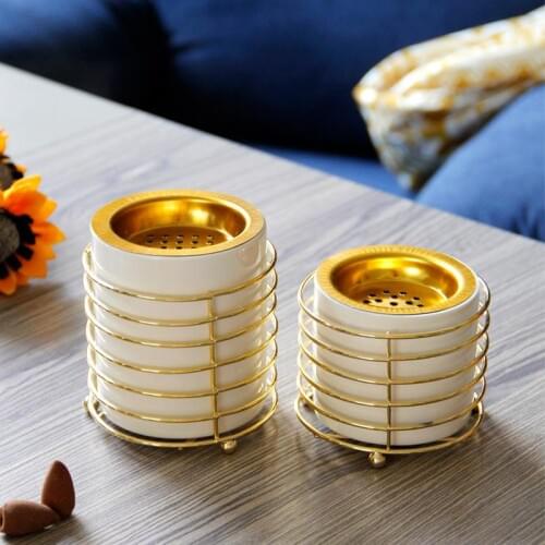 Modern European-style golden ceramic incense burner Arab Middle East incense plate incense burner box burner incense
