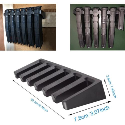 Tactical 6-Slot Wall Mount Magazine Bracket ABS Standard Stand Storage Magazine Rack for Airsoft Hunting AR15 Rifle Accessories