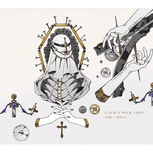 Vintage Gothic Theme Washi Tape for Card Making Bullet Journal DIY Scrapbooking Decorative Sticker