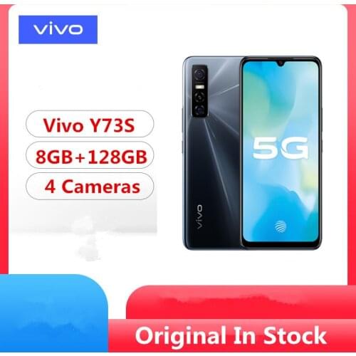 Original Vivo Y73S 5G Mobile Phone Mediatek 720 Android 10.0 6.44" 2400x1080 8GB RAM 128GB ROM 48.0MP Screen Fingerprint Face ID