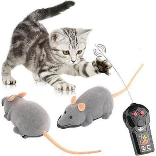 Funny Cat Electric Toy Wireless Remote Control Simulation Mouse with Pink Ear for Cats Pets Teasing Playing Toys Pet Supplies