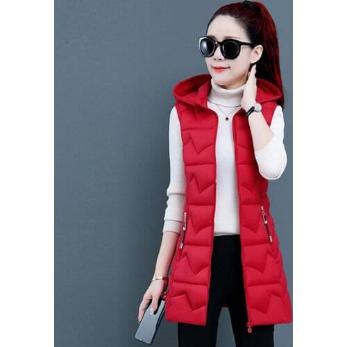 2021 Autumn And Winter Women Vest Casual Hooded Cotton Coats Plus Size 6XL Lady Clothing Thicken Warm