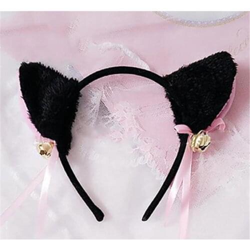 Women Grils Cat Bell Cartoon Ears Headband Headwear Cosplay Anime Costume Birthday Party Hair Accessories