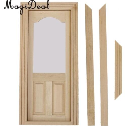 1Pc Handmade Generic Dollhouse Miniature 1/12 Scale Blank Wooden Door for Dolls House Living Room Furniture Acc Kids Toy