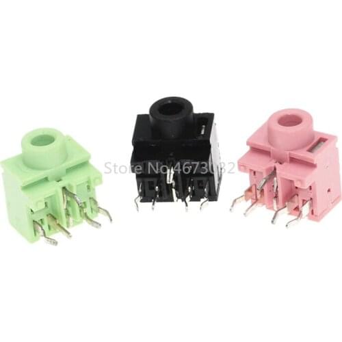 100Pcs 3.5mm 5Pins Stereo Jack Socket Audio Jack Connector PCB PJ-317