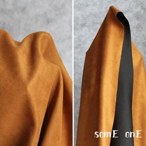 Thick Suede Fabric Caramel Color Faux Suede Fleece Air layer DIY Sewing Coat Clothes Dress Designer Fabric 2mm