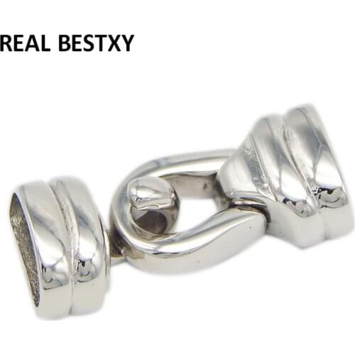 20pcs/lot hole size: 11.5*5.5mm Stainless Steel Clasps End Caps Hooks Leather Cord Bracelet Necklace Connectors For Jewelry Make