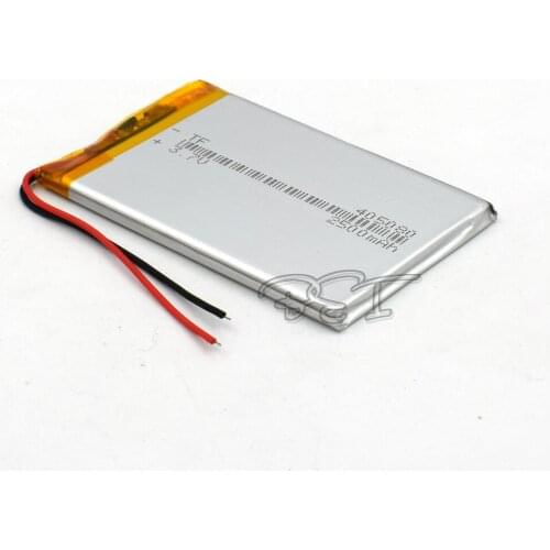 3.7V 405080 With Protective Plate 2500mAh Rechargeable Polymer Lithium Battery For PSP Navigation Ebook Core Li-ion Cell
