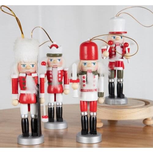 4 Pcs Solid wood Danish Nordic Style Decorations Wall Coffee shop Office Nutcracker Puppet Bar Christmas gift Decoration