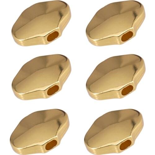 6 Pieces Zinc Alloy Tuning Peg Knobs Caps with Screws Gaskets for Acoustic Electric Guitars, Golden