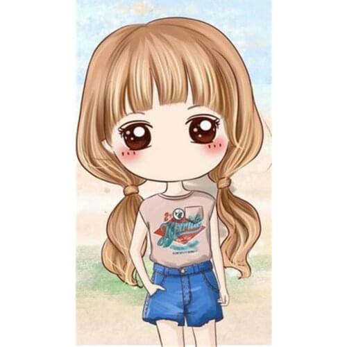 DIY 5D Diamond Painting Cartoon Cute Girl Cross Stitch Kit Full Drill Embroidery Mosaic Art Picture Home Decor Gift