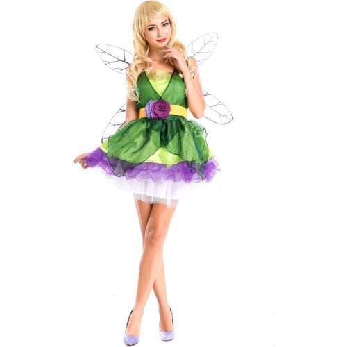 Free shipping sexy adult fairy cosplay costume,green bug wing costume,women animal cosplay halloween costume,carnival cotume