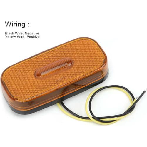 12-24V 2LED Side Marker Lamp Indicator Yellow Clearance Light Anti-UV for Truck Trailer Boat Car