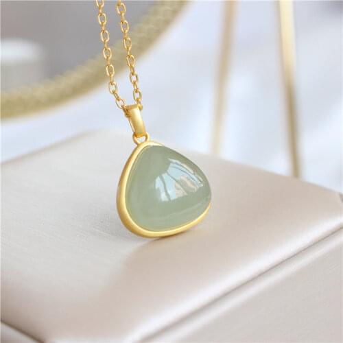 Natural Hetian Jade S925 Sterling Silver Southern Red Agate Triangle Pendant Elegant Simple and Fashionable Popular Necklace Orn