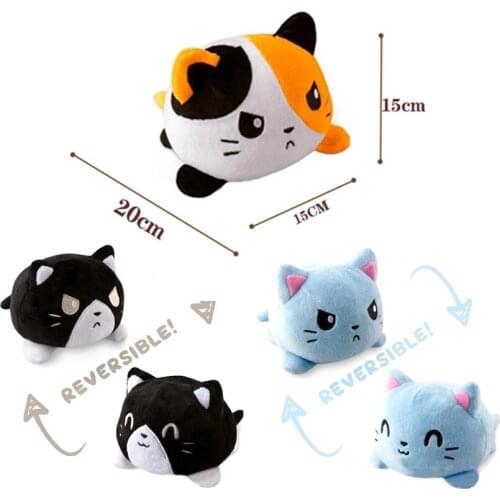 Animals Doll Kids Christmas Gift Double-sided Flip Gato Plush Toy Child Birthday present Stuffed Toy reversible Cat Plush Toy