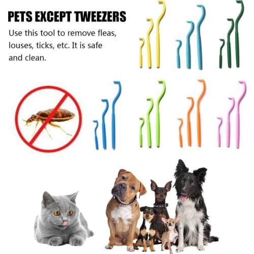 3pcs/lot Pet Cats Dog Tick Removal Tool Flea Louse Clipper Dual Teeth Cleaning Mites Twist Hook Remover Pet Supplies