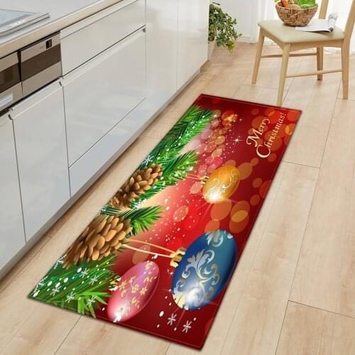 Kitchen Mat Entrance Doormat Christmas Home Decorative Bedroom Hallway Floor Mat Living Room Carpet Bathroom Anti-Slip Rug