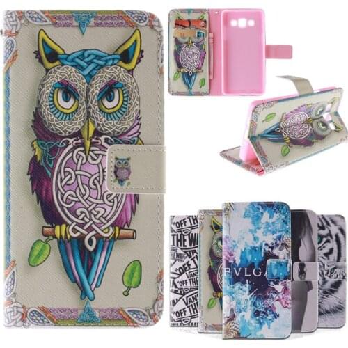 Fashion Painted Pattern PU Leather sFor Samsung Galaxy A3 Case For Samsung Galaxy A3 A3000 Cell Phone Cover Case With Card Slot