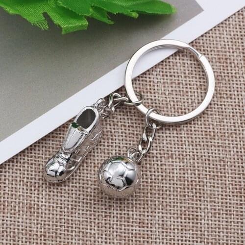 Fashion New Alloy Metal Football Keychain For Men Metal Keychain For Football Shoes And Football Birthday Gift Wholesale 2020