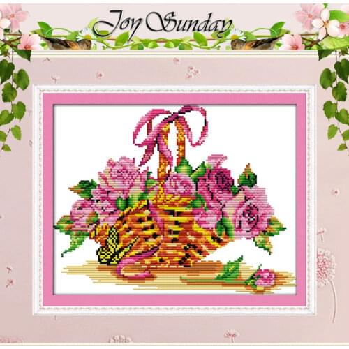 Roses and basket pattern Counted Cross Stitch 11CT 14CT Cross Stitch Set Wholesale flower Cross-stitch Kit Embroidery Needlework