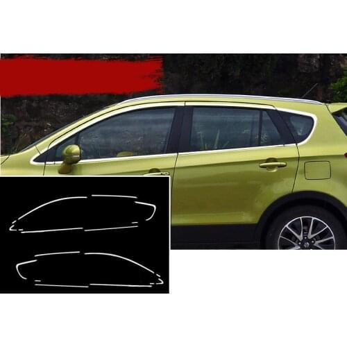 Stainless steel Exterior Window Sill Lid Trims car accessories for suzuki SX4 S-Cross 2013 2014 2015 2016 2017 2018 Car Styling