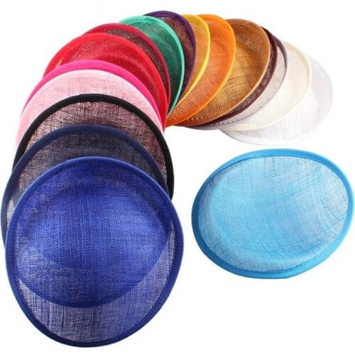 New Style 17 Colors 20 CM Sinamay Fascinator Base Church Hats Make Women Party Wedding Royal Headwear Hats DIY Hair Accessories