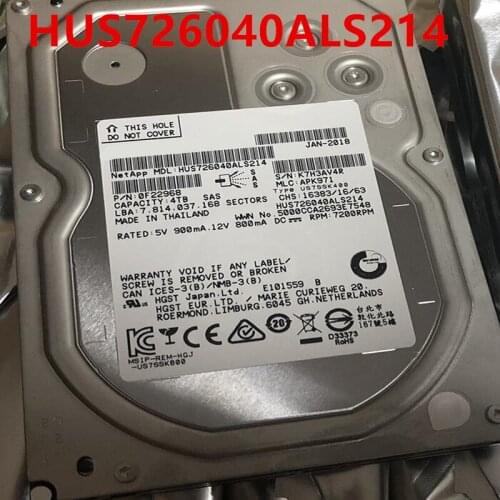 Original New HDD For Hgst 4TB 3.5" SAS 128MB 7200RPM For Internal HDD For Server HDD For HUS726040ALS214