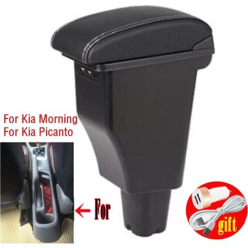 For Kia Morning Armrest box Car For Kia Picanto Armrest Interior Parts special Retrofit parts Center Storage box USB