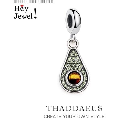 Avocado Charm 2021 Brand New Trendy Fine Women Men Jewelry 925 Sterling Silver Cute Pendant Fit Bracelet