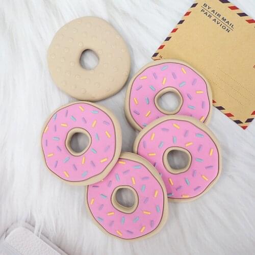 Chenkai 10PCS Silicone Donut Teether Smoothing Pacifier For Baby Sensory Nursing Necklace Bracelet Jewelry Accessories