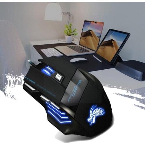USB Wired Gaming Mouse 7 Buttons 5500 DPI Adjustable Optics Computer Led For Pc Glowing Mouse Notebooks Laptop Mouse Colorf M8L1