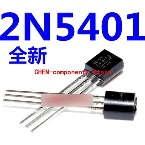 100pcs Brand new original 2N5401 TO-92 PNP straight Insert triode