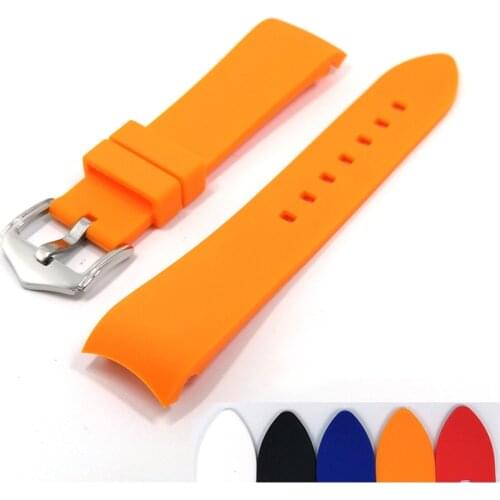18mm 20mm 22mm 19mm 21mm 24mm Soft Silicone Watch Band Strap Universal Rubber Arc Elbow Sport Diving Watchband Wrist Bracelet