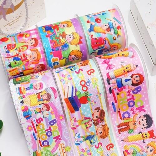 DIY Handmade Materials Printed Grosgrain Ribbon 50 Yard Per Size 55736
