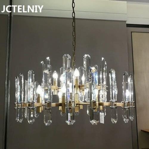 Luxury LED crystal chandelier modern minimalist living room chandelier restaurant chandelier