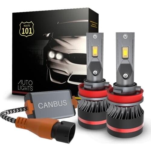 Route101 H11 LED Canbus Headlight Bulb H8 H9 H16JP 6000K Anti Error Conversion Kit for Auto 12v-24v Car Light Lamp