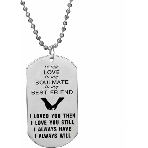 Family Stainless Steel Pendant Necklace To My Love Soulmate Best Friend Beaded Necklace Boyfriend Girlfriend Lovers Wife Husband