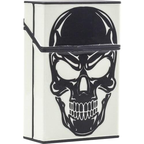 Luminous Cigarette Case 20 Pack Storage Cigarette Case Skeleton Personality Cigarette Case Portable Plastic Cigarette Case