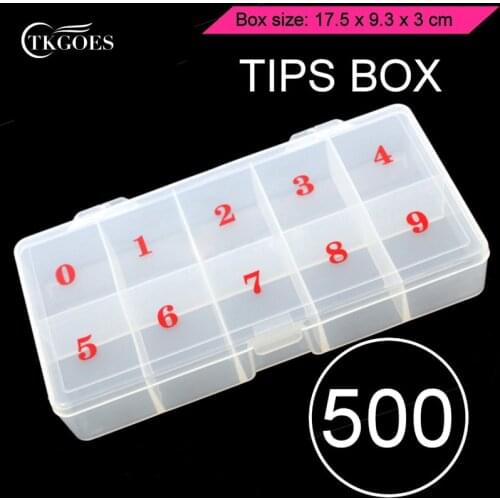 TKGOES 1PCS STORAGE PLASTIC EMPTY BOX CASE FOR NAIL ART SALON TOOL - 500 PCS FALSE TIPS STORAGE BOX