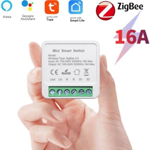 Tuya ZigBee 3.0 Smart Light Switch Module Smart Home Automation DIY Breaker Supports 2 Way Control Work with Alexa Google Home