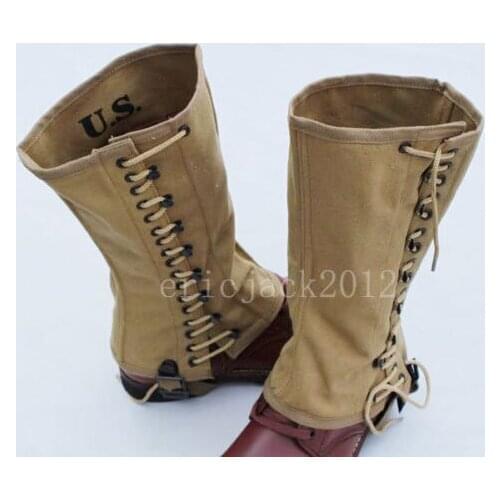 WWII WW2 US ARMY MILITARY CANVAS LEGGINGS LEG WRAPPINGS PUTTEE GAITERS- Military War Reenactments