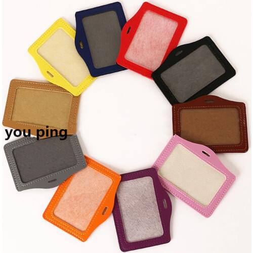 High quality 517 PU material horizontal card sleeve ID Badg Bank Credit Card Badge Holder School student office supplies