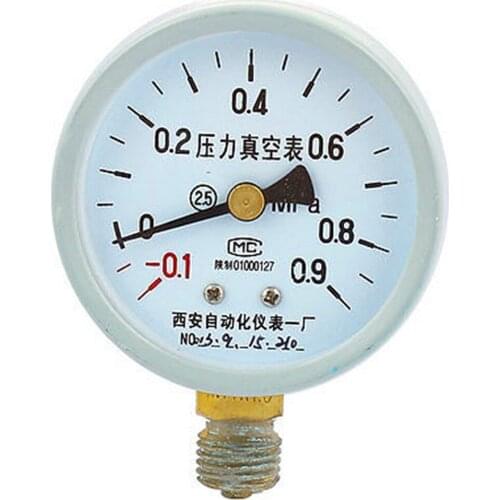 YZ-60 Round Dial Air Pneumatic Vacuum Pressure Meter Gauge -0.1MPa to 0.9MPa 60mm -0.1~0.9Mpa M14*1.5 Male Thread