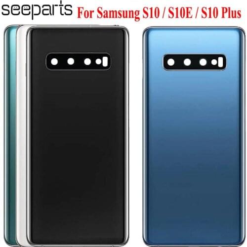 Back Glass Replacement For Samsung Galaxy S10 S10e S10 Plus S10 Lite Battery Cover Rear Door Housing Case Camera Lens + Frame
