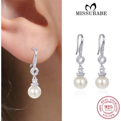 Pearl Earrings Drop S925 Sterling Silver Natural Zircon Ear Drops New Fashion High Quality Luxury Jewelry For Women Girls Ladies