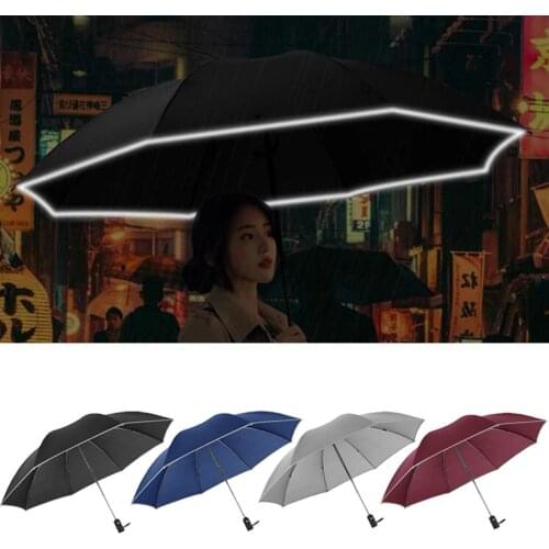 Automatic Umbrella Three Folding Rainproof Windproof Umbrella With Reflective Strips For Women Men Outdoor in Raining Day 20#20