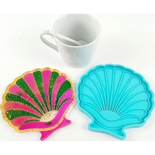1 Pc Shell Shape Coaster Epoxy Resin Mold Cup Mat Pad Silicone Mould DIY Crafts Decorations Ornaments Casting Tools